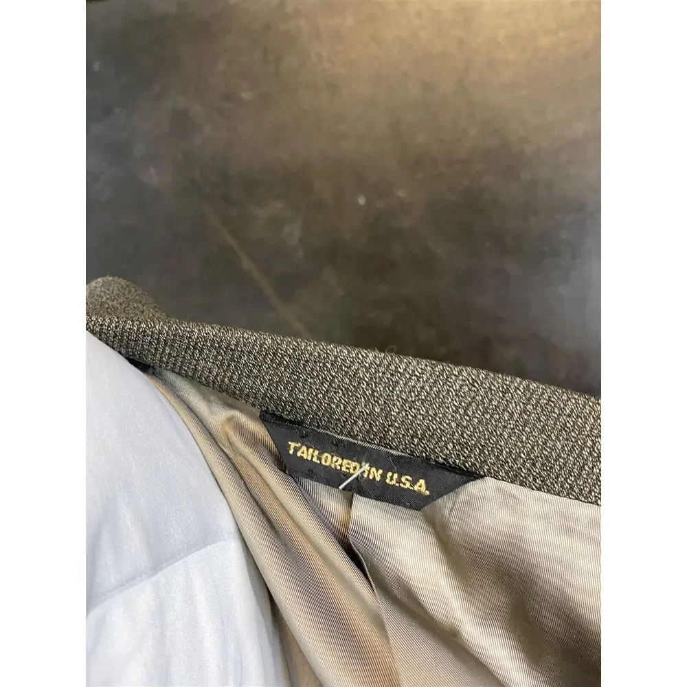 VTG‎ Hart Schaffner Marx Gold Trumpeter 42R Gray Wool Twill 2Btn Blazer Jacket